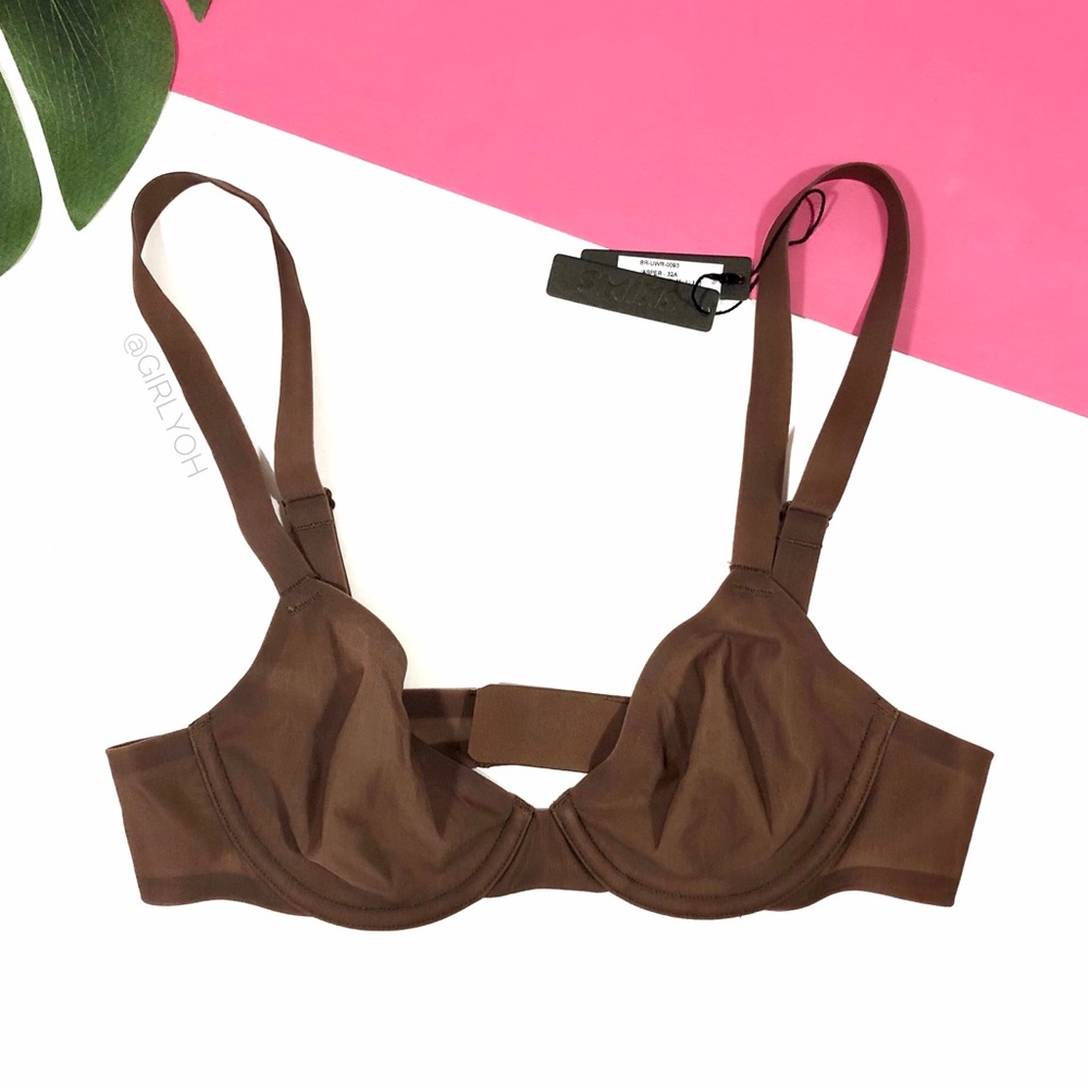 SKIMS Jasper Brown Nude Naked Underwire Demi Bra 32A